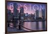 Boston, Massachusetts - Fan Pier at Sunset-Lantern Press-Framed Art Print