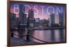 Boston, Massachusetts - Fan Pier at Sunset-Lantern Press-Framed Art Print