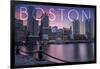 Boston, Massachusetts - Fan Pier at Sunset-Lantern Press-Framed Art Print