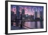 Boston, Massachusetts - Fan Pier at Sunset-Lantern Press-Framed Art Print