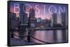 Boston, Massachusetts - Fan Pier at Sunset-Lantern Press-Framed Stretched Canvas