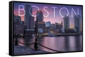 Boston, Massachusetts - Fan Pier at Sunset-Lantern Press-Framed Stretched Canvas