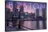 Boston, Massachusetts - Fan Pier at Sunset-Lantern Press-Stretched Canvas