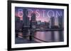 Boston, Massachusetts - Fan Pier at Sunset-Lantern Press-Framed Premium Giclee Print