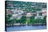 Boston Massachusetts Institute of Technology Campus with Trees and Lawn Aerial View with Charles Ri-Songquan Deng-Stretched Canvas
