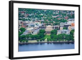 Boston Massachusetts Institute of Technology Campus with Trees and Lawn Aerial View with Charles Ri-Songquan Deng-Framed Photographic Print