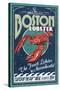 Boston, Massachusetts - Lobster-Lantern Press-Stretched Canvas