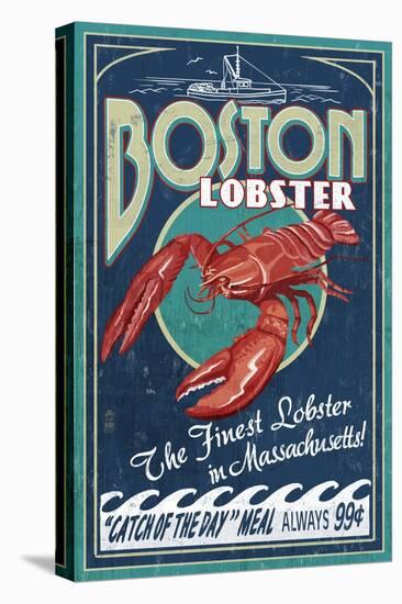 Boston, Massachusetts - Lobster-Lantern Press-Stretched Canvas