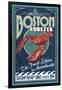 Boston, Massachusetts - Lobster-Lantern Press-Framed Premium Giclee Print