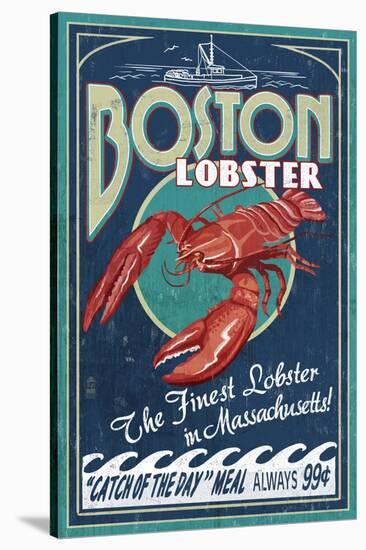 Boston, Massachusetts - Lobster-Lantern Press-Stretched Canvas