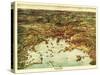 Boston, Massachusetts - Panoramic Map No. 1-Lantern Press-Stretched Canvas