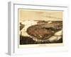 Boston, Massachusetts - Panoramic Map-Lantern Press-Framed Art Print