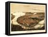 Boston, Massachusetts - Panoramic Map-Lantern Press-Framed Stretched Canvas