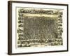 Boston, Massachusetts - Panoramic Map-Lantern Press-Framed Art Print