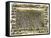 Boston, Massachusetts - Panoramic Map-Lantern Press-Framed Stretched Canvas