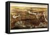 Boston, Massachusetts - Panoramic Map-Lantern Press-Framed Stretched Canvas