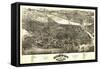 Boston, Massachusetts - Panoramic Map-Lantern Press-Framed Stretched Canvas