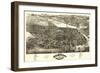 Boston, Massachusetts - Panoramic Map-Lantern Press-Framed Art Print