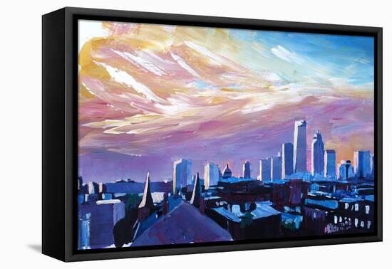 Boston Massachusetts Skyline At Sunrise-Markus Bleichner-Framed Stretched Canvas