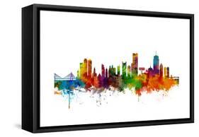 Boston Massachusetts Skyline-Michael Tompsett-Framed Stretched Canvas