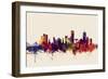 Boston Massachusetts Skyline-Michael Tompsett-Framed Premium Giclee Print