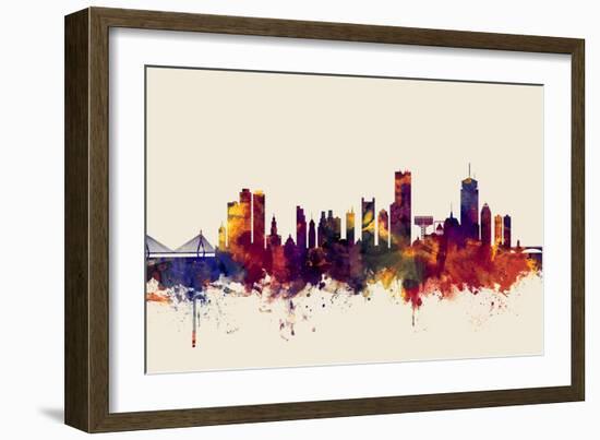 Boston Massachusetts Skyline-Michael Tompsett-Framed Art Print