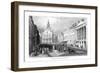 Boston, Massachusetts, State Street View of the Old State House-Lantern Press-Framed Art Print