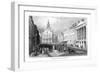 Boston, Massachusetts, State Street View of the Old State House-Lantern Press-Framed Art Print