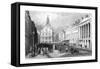 Boston, Massachusetts, State Street View of the Old State House-Lantern Press-Framed Stretched Canvas