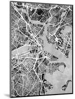 Boston Massachusetts Street Map-Michael Tompsett-Mounted Art Print