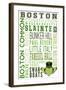 Boston, Massachusetts - Typography with Claddaugh-Lantern Press-Framed Art Print