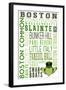 Boston, Massachusetts - Typography with Claddaugh-Lantern Press-Framed Art Print