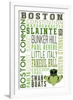 Boston, Massachusetts - Typography with Claddaugh-Lantern Press-Framed Art Print