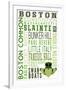 Boston, Massachusetts - Typography with Claddaugh-Lantern Press-Framed Art Print