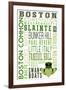 Boston, Massachusetts - Typography with Claddaugh-Lantern Press-Framed Art Print