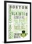 Boston, Massachusetts - Typography with Claddaugh-Lantern Press-Framed Art Print