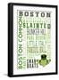 Boston, Massachusetts - Typography with Claddaugh-Lantern Press-Framed Art Print