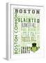 Boston, Massachusetts - Typography with Claddaugh-Lantern Press-Framed Art Print