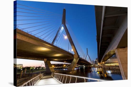 Boston, Massachusetts, USA. Leonard P. Zakam Bunker Hill Bridge.-Brent Bergherm-Stretched Canvas