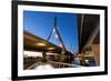 Boston, Massachusetts, USA. Leonard P. Zakam Bunker Hill Bridge.-Brent Bergherm-Framed Photographic Print