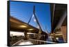 Boston, Massachusetts, USA. Leonard P. Zakam Bunker Hill Bridge.-Brent Bergherm-Framed Stretched Canvas