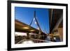 Boston, Massachusetts, USA. Leonard P. Zakam Bunker Hill Bridge.-Brent Bergherm-Framed Premium Photographic Print
