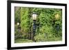 Boston, Massachusetts, USA. Street lamps with abundant foliage of historic buildings.-Brent Bergherm-Framed Premium Photographic Print