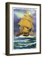 Boston, Massachusetts - View of Frigate Constitution, Old Ironsides Ship-Lantern Press-Framed Art Print