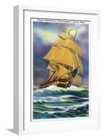 Boston, Massachusetts - View of Frigate Constitution, Old Ironsides Ship-Lantern Press-Framed Art Print