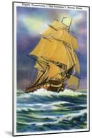 Boston, Massachusetts - View of Frigate Constitution, Old Ironsides Ship-Lantern Press-Mounted Art Print