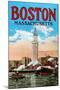 Boston Massachusetts-null-Mounted Art Print