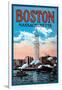 Boston Massachusetts-null-Framed Premium Giclee Print