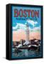 Boston Massachusetts-null-Framed Stretched Canvas