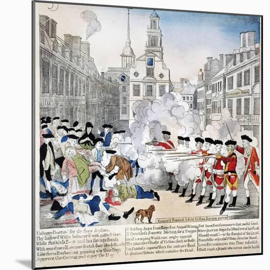 Boston Massacre, 1770-Paul Revere-Mounted Giclee Print